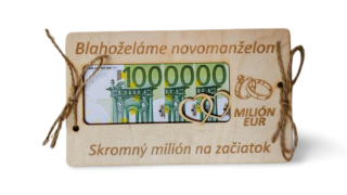 Svadobná obálka na peniaze - prvý milión